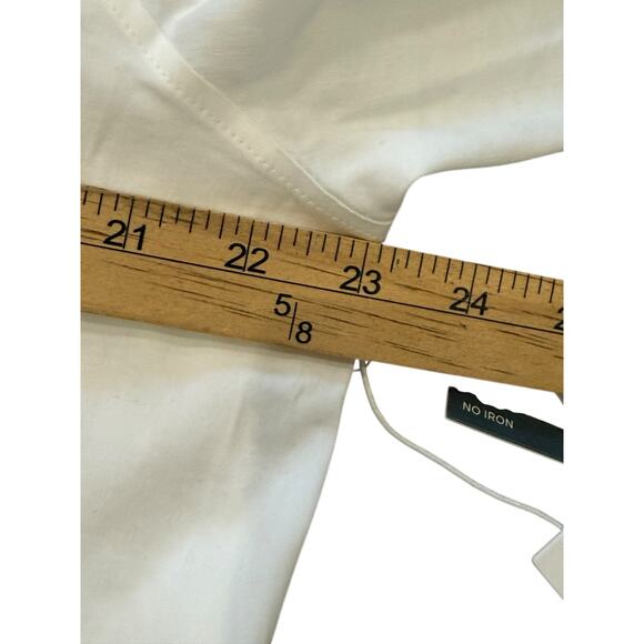 Chico's Womens No Iron Blouse 3 Optic White Button Front Collared Classic Shirt - Picture 8 of 10